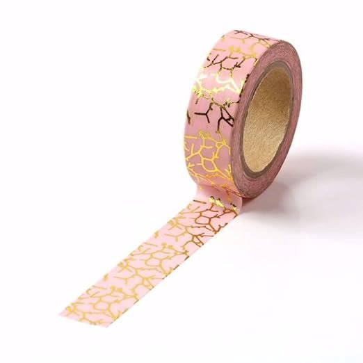 Pink Mesh Foil Craft Tape, 5/8" x 10m, Decorative Washi Tape for Scrapbooking